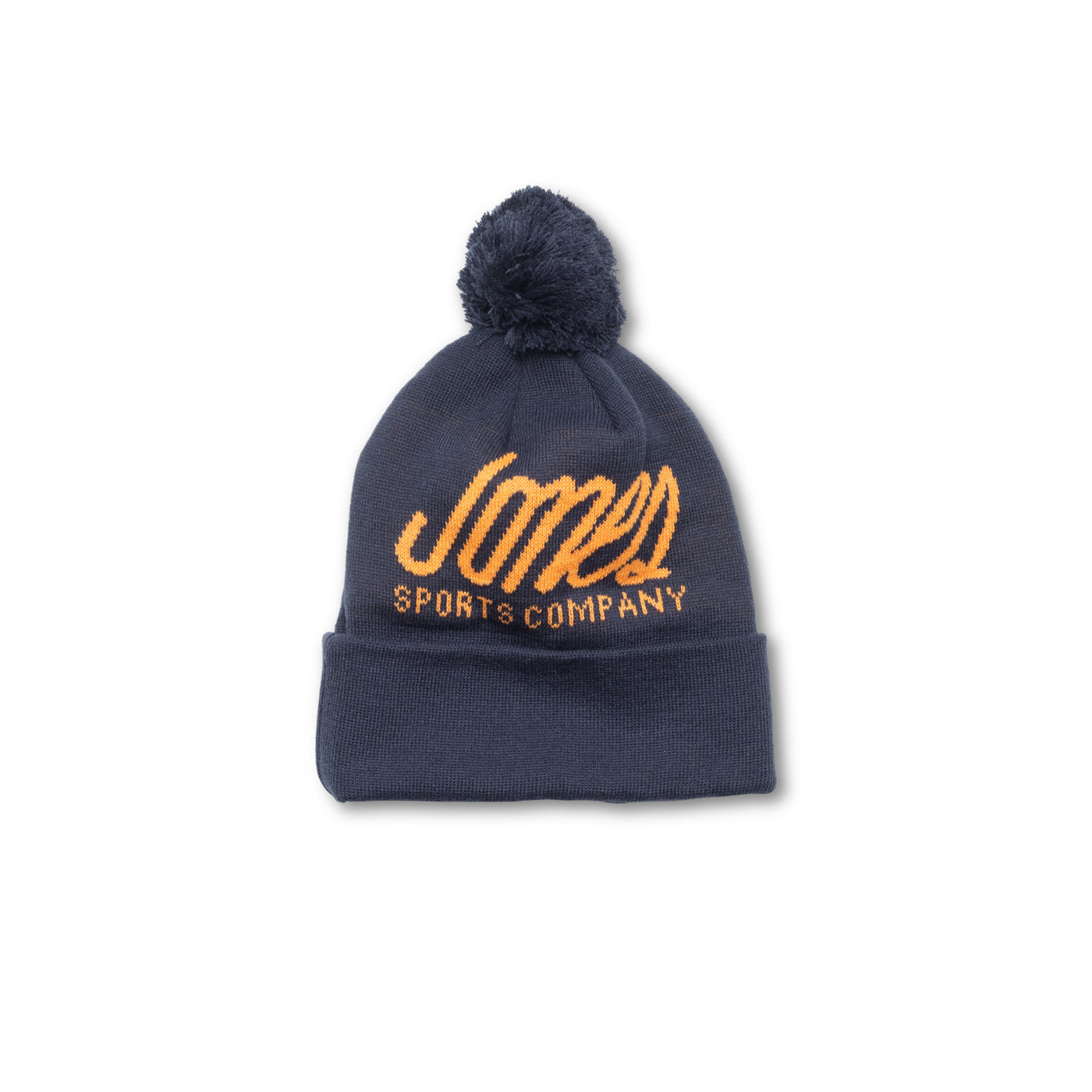 First Class Pom Beanie - Navy/Orange