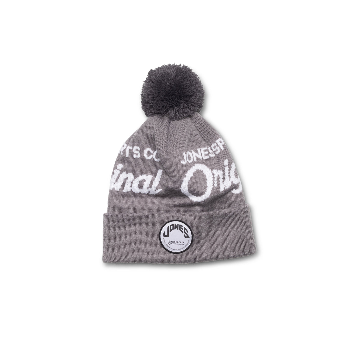 Circle Patch Original Pom Beanie - Gray