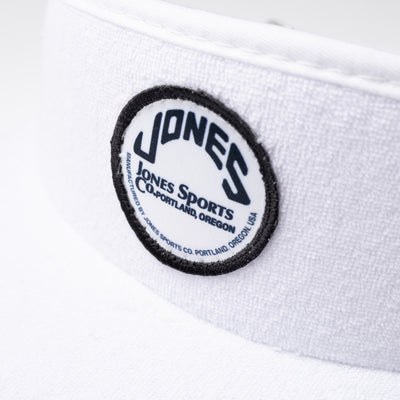 Terrycloth Circle Patch Tour Visor - White