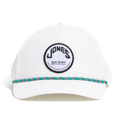 Circle Patch Rope Hat - White/Teal